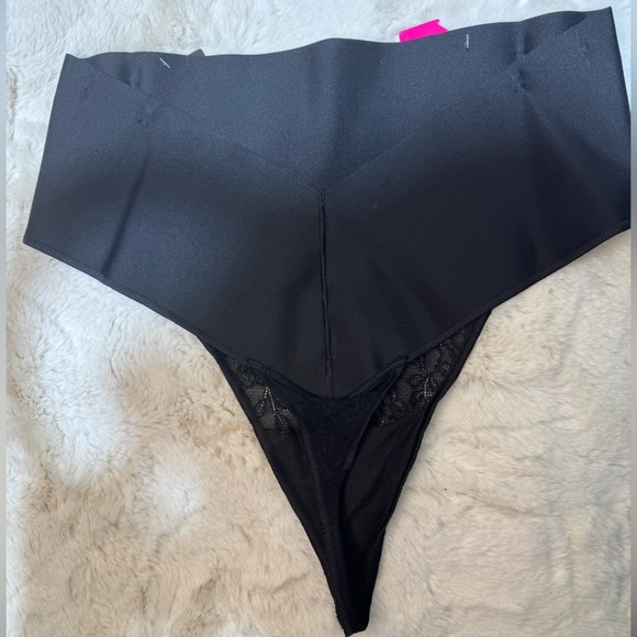 Maidenform Firm Control Shapewear Tame Your Tummy Lace Thong Panty 2XL Black - Picture 5 of 9